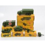 Eight Dinky Toys die-cast military models.