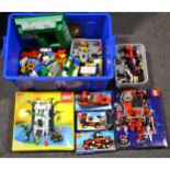 Lego, a collection of loose parts and set 6077, 8842 and others.