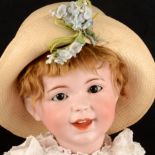 SFBJ Jumeau, Paris, bisque head doll, 236 head stamp, laughing doll