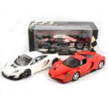 Three 1:18 scale model racing cars including Minichamps Peugeot 908 HDI FAP, boxed