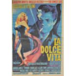 Three film posters including La Dolce Vita and The Rocky Horror Picture Show
