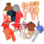 Sindy Doll by Pedigree, three 1960s / 1970s dolls, and a good selection of outfits.