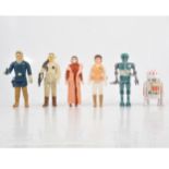 Six original Star Wars figures, Rebel Commander, Han Solo (Hoth Outfit), Princess Leia etc