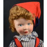 Lenci, Italy, press felt boy doll, 'Seaside outfit'.