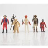 Five original Star Wars figures, Snaggle Tooth, Lando Calrissian, Admiral Ackbar etc