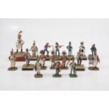 Seven-teen Napoleonic War cast metal figures