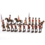Hausser Elastolin larger scale models, nineteen various including Guardsmen