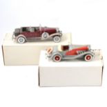 Franklin Mint and Danbury Mint 1:24 scale Dusenberg models, boxed