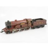 Bing Germany O gauge model railway clock-work locomotive; 4-6-0 LMS 'Royal Scot'