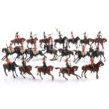 Britains lead-painted figures, nineteen various cavalry from different regiments, all loose