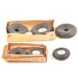KEIL PNEUMATIC wheels 2.5 and 3.5 inch, both sets with spare tyres.