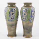 Pair of Royal Doulton Art Nouveau vases by Bessie Newberry.