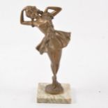 An Art Deco bronze figure of a ballerina,