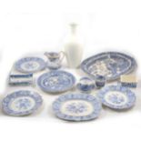 A collection of blue and white transferware