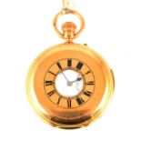 An 18 carat yellow gold minute repeating demi-hunter pocket watch.