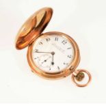 Pearce & Sons - a 9 carat yellow gold full-hunter pocket watch,
