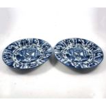 Pair of Chinese blue and white plates, Wanli style,