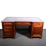 Reproduction mahogany partners desk,