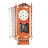 American inlaid walnut wall clock,