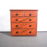 Victorian grained pine chest of drawers,