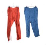 Casual and formal trousers of various colours.