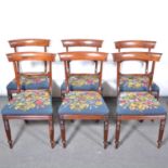 Set of six William IV mahogany dining chairs.