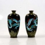 Pair of Japanese cloisonne vases,