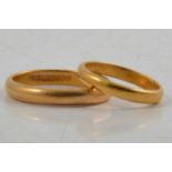 Two gold wedding bands.