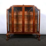 Walnut display cabinet,