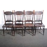 Set of four American beech dining chairs,
