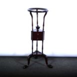 Georgian style mahogany wig stand,