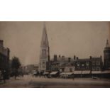 Six framed photographs of old Market Harborough.