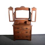 Edwardian oak dressing table,