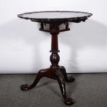 George III style mahogany birdcage tripod table,