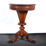 Victorian burr walnut work table