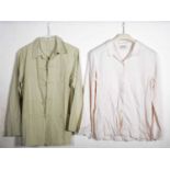 Formal and casual cream blouses and jackets.