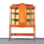 Edwardian inlaid mahogany display cabinet,