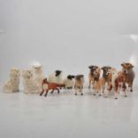 Collection of ten Beswick animal figurines and three others
