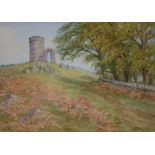 A H Findley, two watercolours, Old John, Bradgate Park and Bluebell Woods.