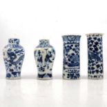 Four Chinese porcelain blue and white vases