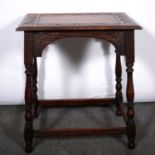 Carved oak hall table