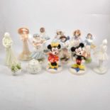 Coalport, Worcester and Schmid Disney figures,