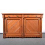 Victorian Gothic Revival oak sideboard