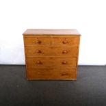 Victoria grained pine chest of drawers,