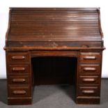 Oak roll top desk,