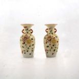 Pair of Japanese enamelled vases,