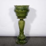 Staffordshire pottery jardiniere and stand,