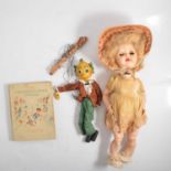 Pedigree Delite doll in original box (a/f), Pelham Puppet Mr Turnip and a book.