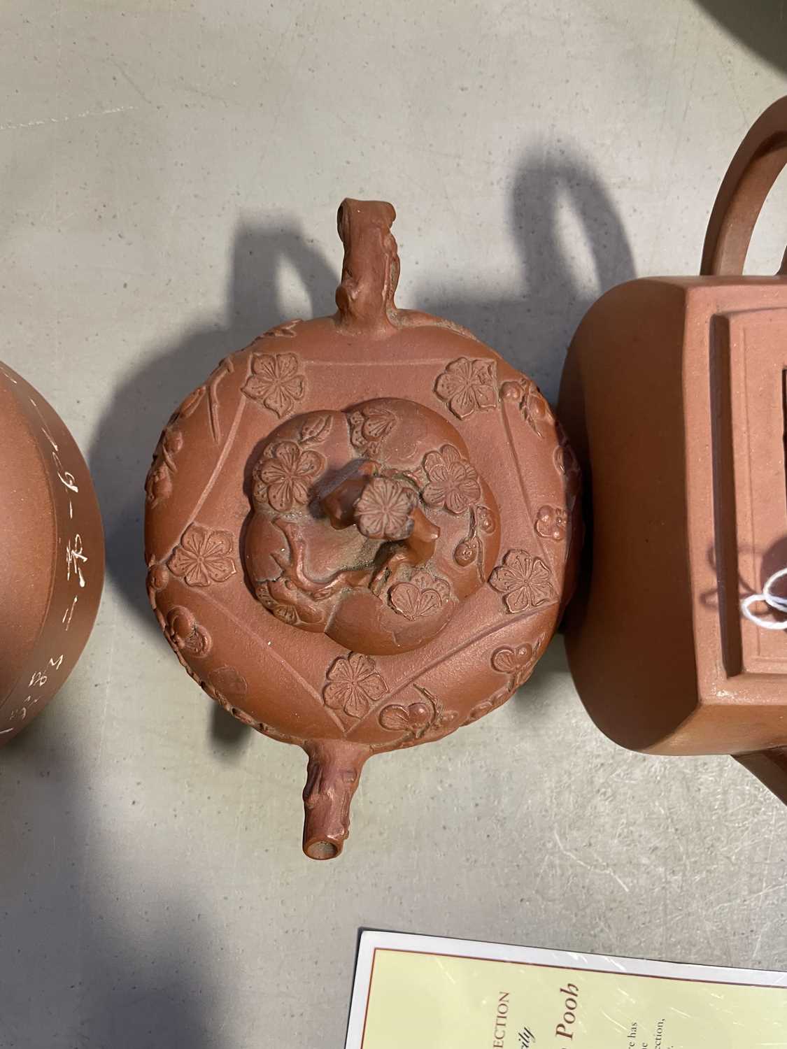 Five Chinese redware teapots, - Image 13 of 39