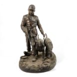 Genesis Fine Arts bronzed bronzed resin cast of a Huntsman and Hounds, and another On The Trail,